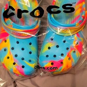 Brand new kids size j2 marbled Crocs